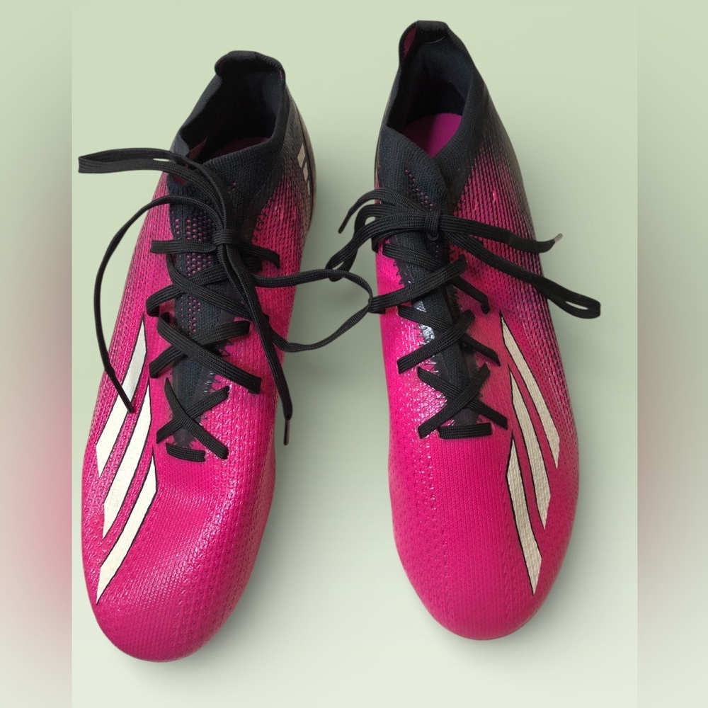 Adidas Men’s Pink Soccer Cleats with Black Accents